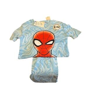 Blue and Red Pajama Sets with Spider-Man Design